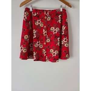 Good Luck Gem Button Accent Mini Skirt